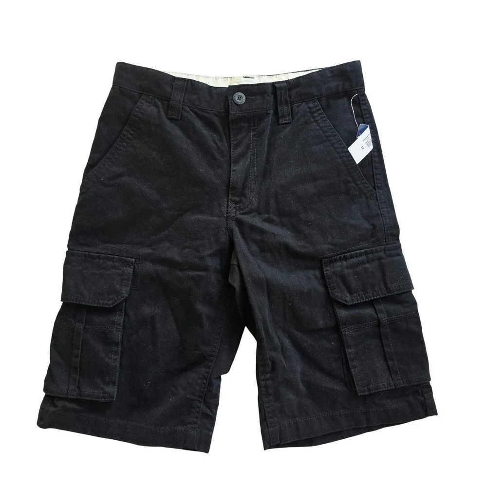 Old Navy NWT Boys Black Cargo Shorts Regular Cotton Twill 952932-04-1 Size 12